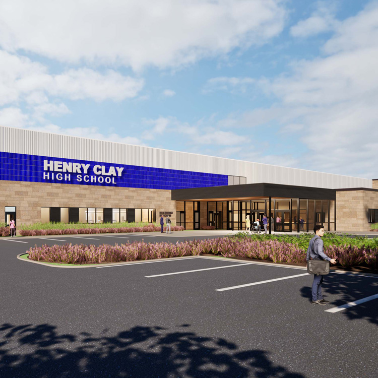 Henry Clay High School Rendering of Front Entrance